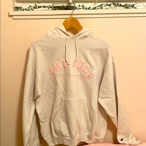 White and Pink Cal Poly Hoodie